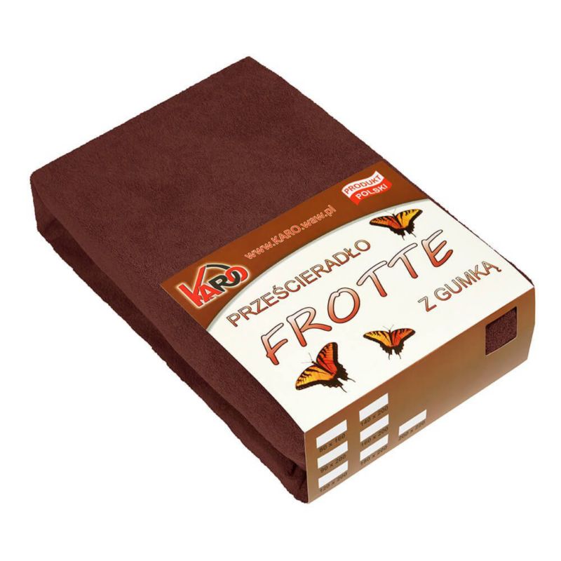 Prześcieradło frotte z gumką KARO 140x200 czekoladowe 1 szt.