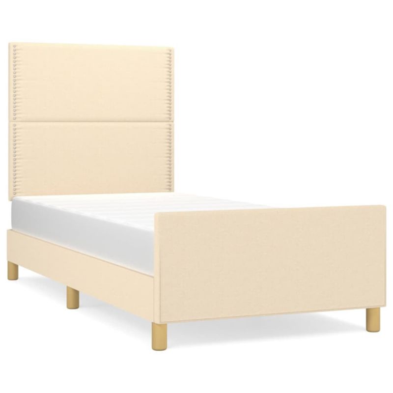 Łóżko tapicerowane WaszeMeble 90x200 cm kremowa WM-3124949 1 szt.