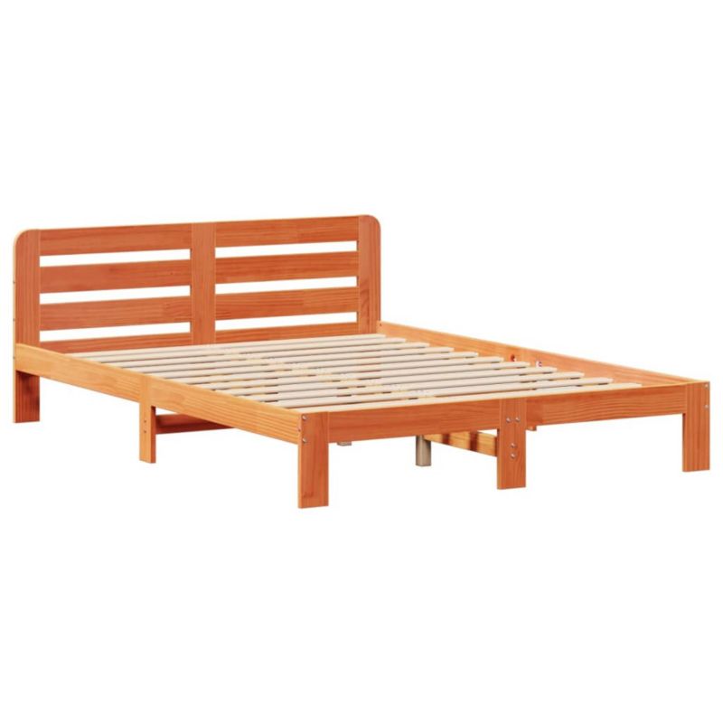 Łóżko drewniane WaszeMeble 135x190 cm brąz WM-855575 1 szt.