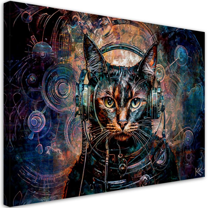 Obraz do salonu sypialni Feeby Futurystyczny Kot Abstrakcja 60x40 cm 1szt