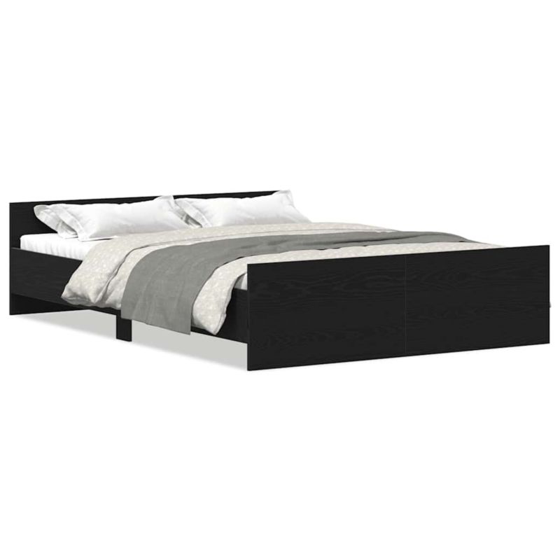 Rama łóżka WaszeMeble 135x190 cm Czarny dąb drewno WM-3329325 1 szt.