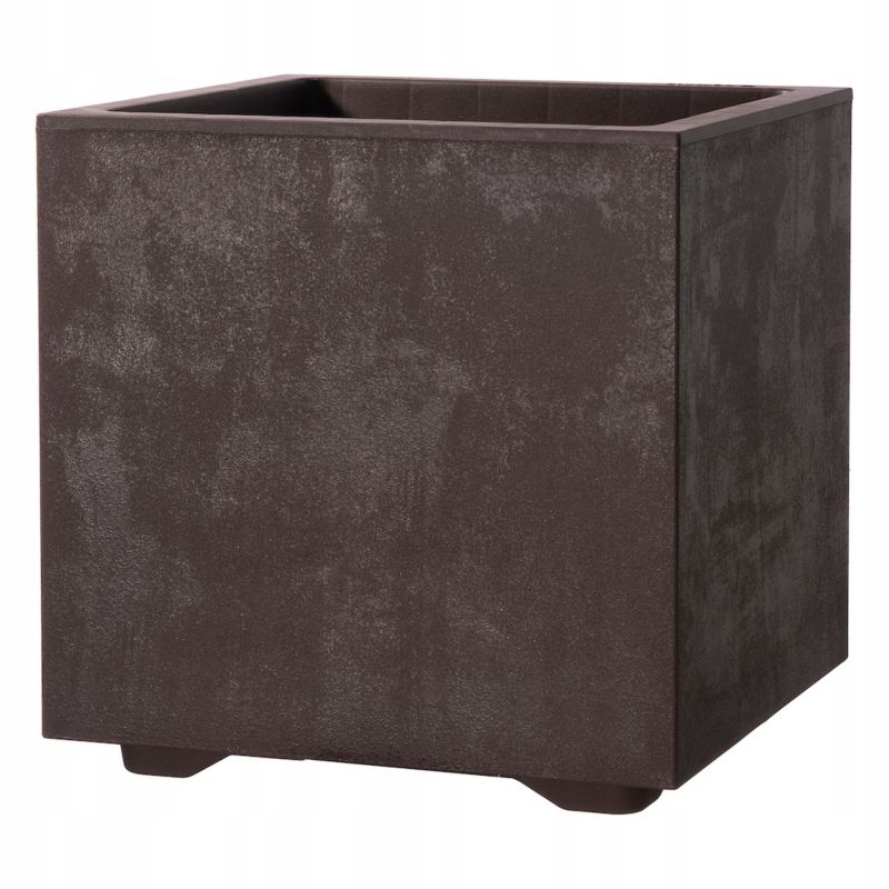 Donica DEROMA MILLENNIUM CUBO 39cm BRĄZOWA zintegrowany drenaż mrozoodporna 1 szt
