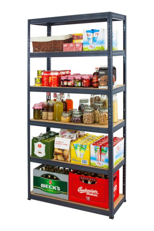 Regał metalowy MODO24 magazynowy stojak grafit premium helios 196x110x30cm 6 półek po 275 kg 1 szt.