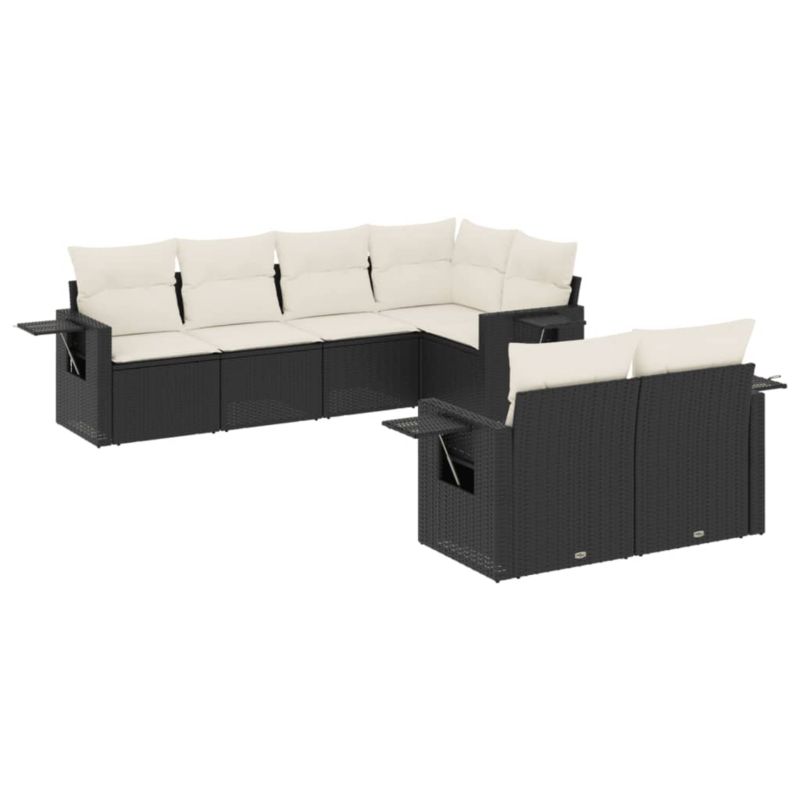 Zestaw mebli ogrodowych wypoczynkowy WaszeMeble polirattan czarny z poduszkami WM-3220405 1 kpl