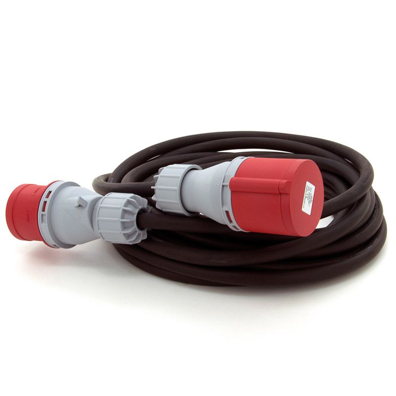 Przedłużacz siłowy gumowy ELS Elektrotechnika 2OPD1640 16A 400V IP44 H07RN-F 5x2.5mm2 40M, do ogrodu, warsztatu, przemysłu, 1 szt.
