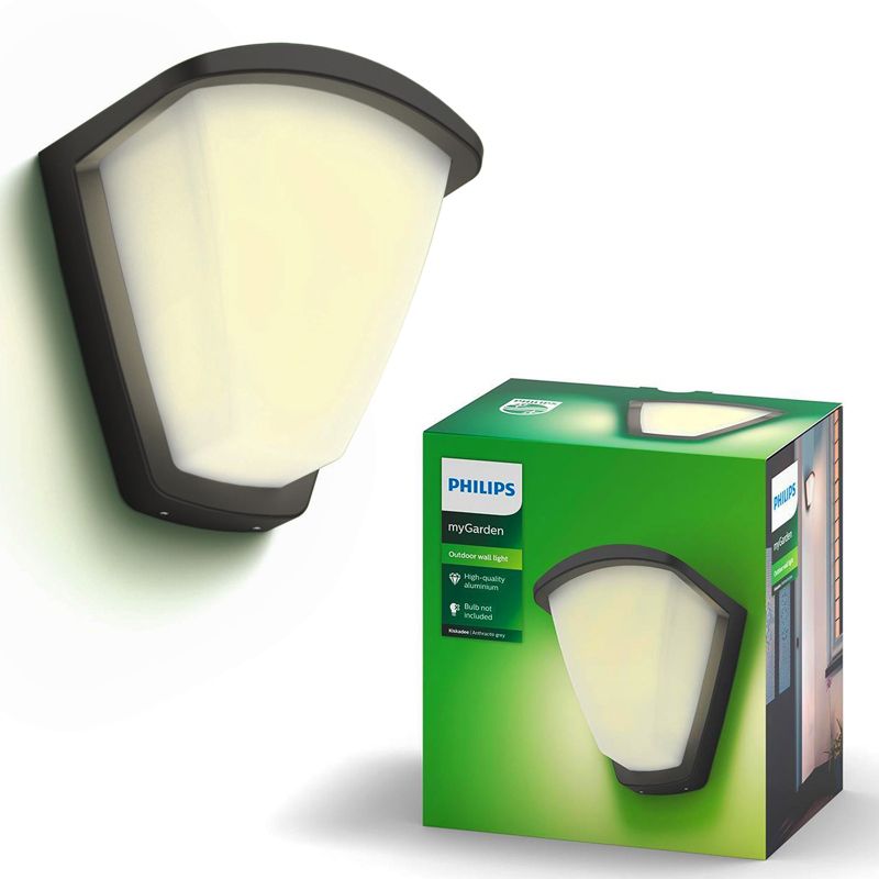 Kinkiet Ogrodowy Kiskadee Philips Lampa Elewacyjna Zewnętrzna E27 IP44 Antracyt 1 szt.