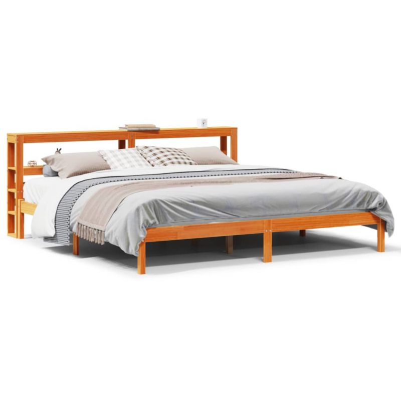 Łóżko drewniane WaszeMeble 200x200 cm brąz WM-3305744 1 szt.