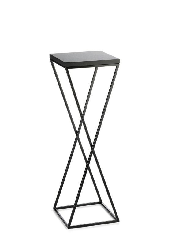 Kwietnik stojący HowHomely loft czarny z blatem MDF 70x24x24 cm 1 szt.