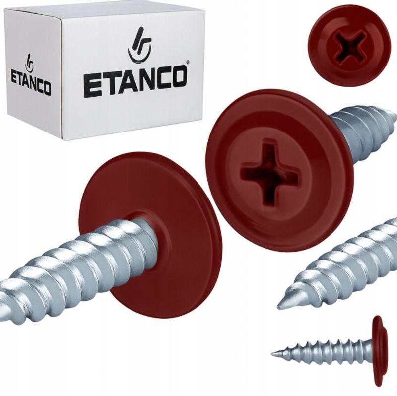 Wkręty Podkładkowe Etanco Do Drewna 4,2X25Mm, Ral3005 Gm-S 250Szt.