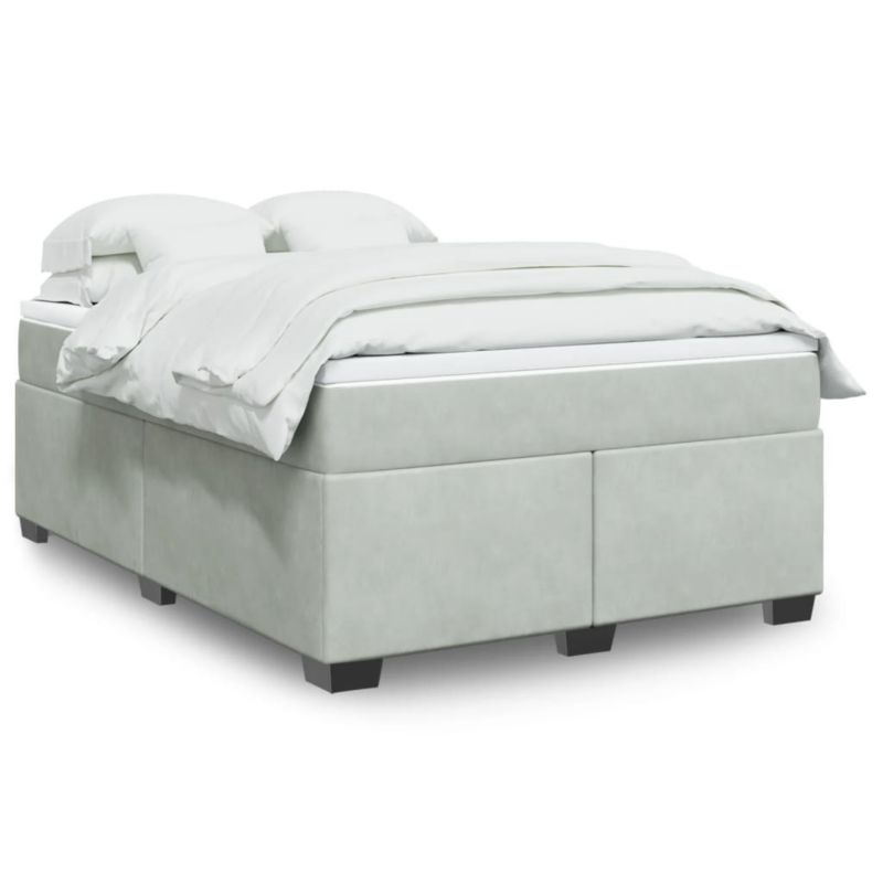Łóżko kontynentalne WaszeMeble 140x190 cm jasnoszare WM-3285281 1 szt.