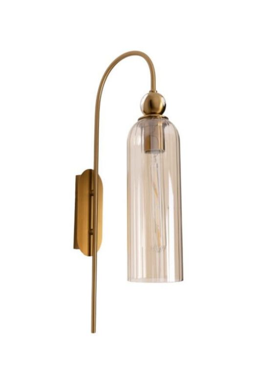 Kinkiet ścienny Maxlight Campanila mosiądz-szkło bursztynowe 1 x E27 x IP20 wym: 56 x 10 x 22 cm - 1 szt.