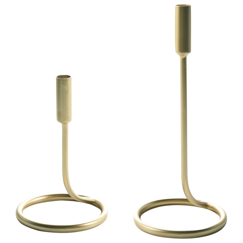 Zestaw 2 świeczników Bunyu Metal 19/28 cm Złoty 1 par.