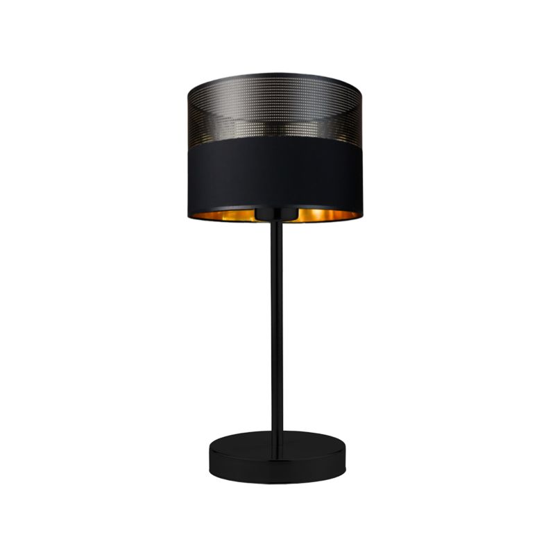 Lampka Nocna Volta Light Factory Blues Abażur Czarny ze złotem Walec 1xE27 1szt.