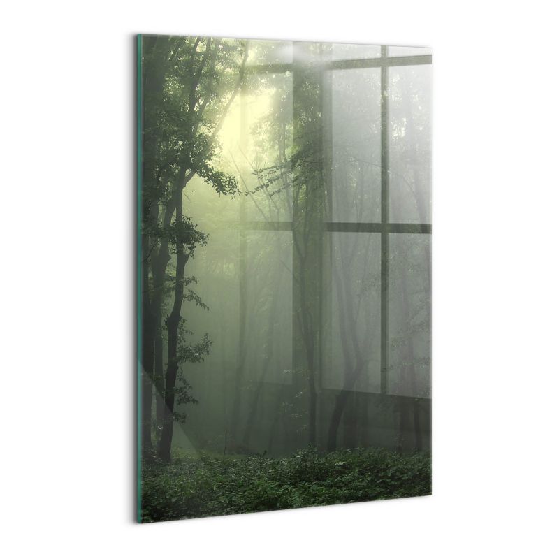 Szklany Obraz Ścienny Wallfluent 40x60 cm Mglisty las o poranku 1 szt.
