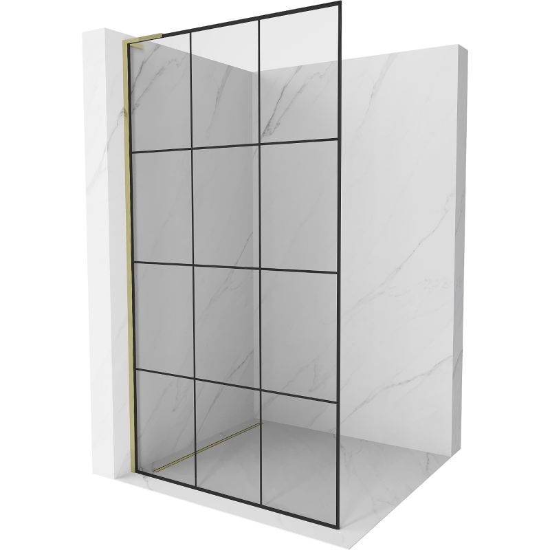 Ścianka prysznicowa Mexen Kioto czarny wzór/złoty 120x200 cm 800-120-103-50-77 1 szt.