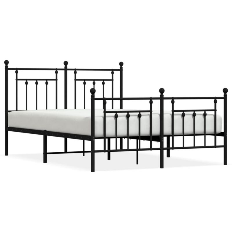 Łóżko metalowe WaszeMeble 140x200 cm z wezgłowiem czarne 1 szt.