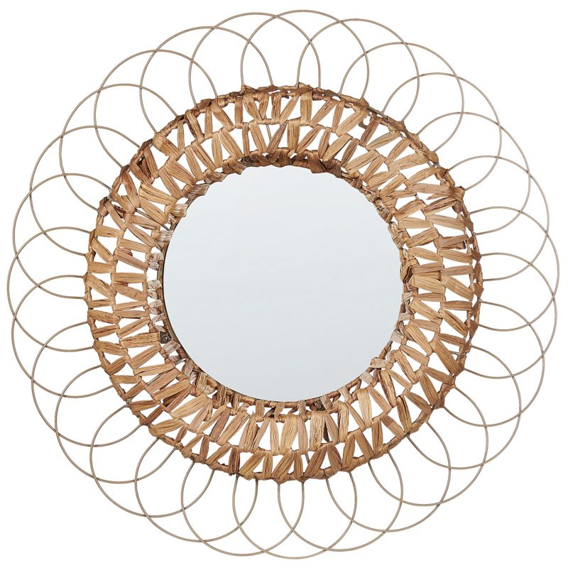 Lustro ścienne Pamol 67 cm 67 cm Plecionka Naturalny 1 szt.