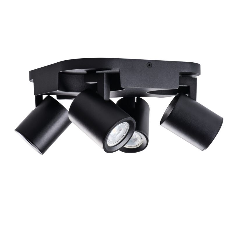Lampa sufitowa LightLogic LL PORI EL-4O B 30559 spot poczwórna regulacja kąta czarna 1 szt.