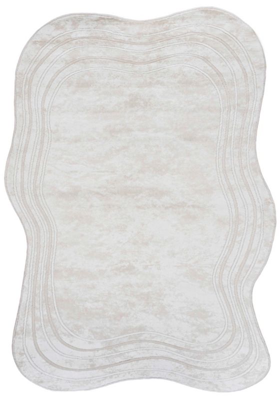 Dywan Dwustronny Wewnętrzny SILA LUX Owalny Mazovia 140 x 200 cm Biały Motyw Abstrakcyjny 1 szt.
