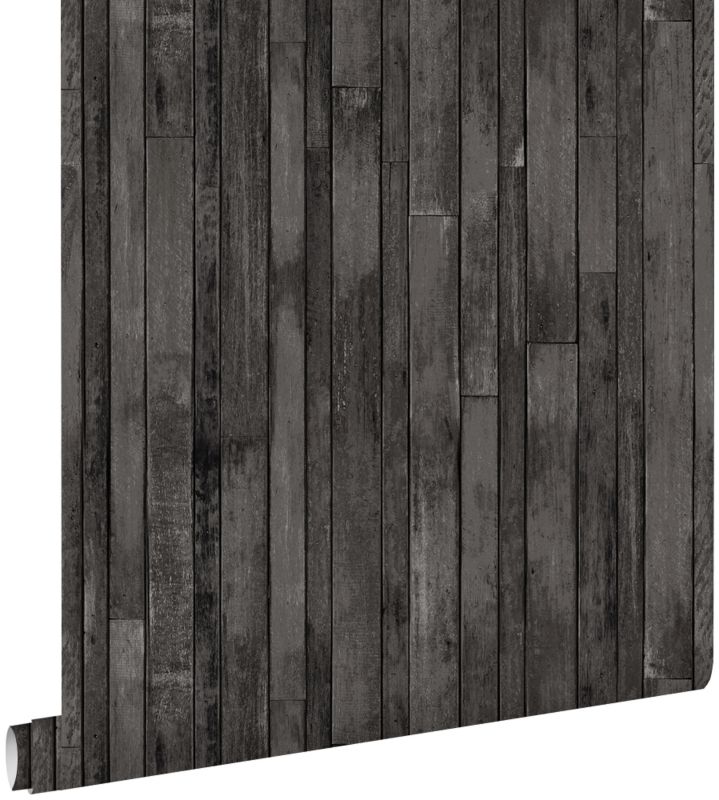 Tapeta ESTAhome odpady drewniane czarnym 53 cm x 10.05 m - 1 rol.