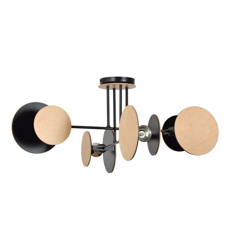 Lampa sufitowa wisząca Emibig Zita 6248 jasne drewno-czarna 86 cm szerokości 4xE27 x 15W 1 szt.