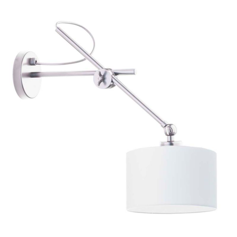 Kinkiet Volta Light Factory Modern Srebrny/Biały Abażur 1xE27 1szt.
