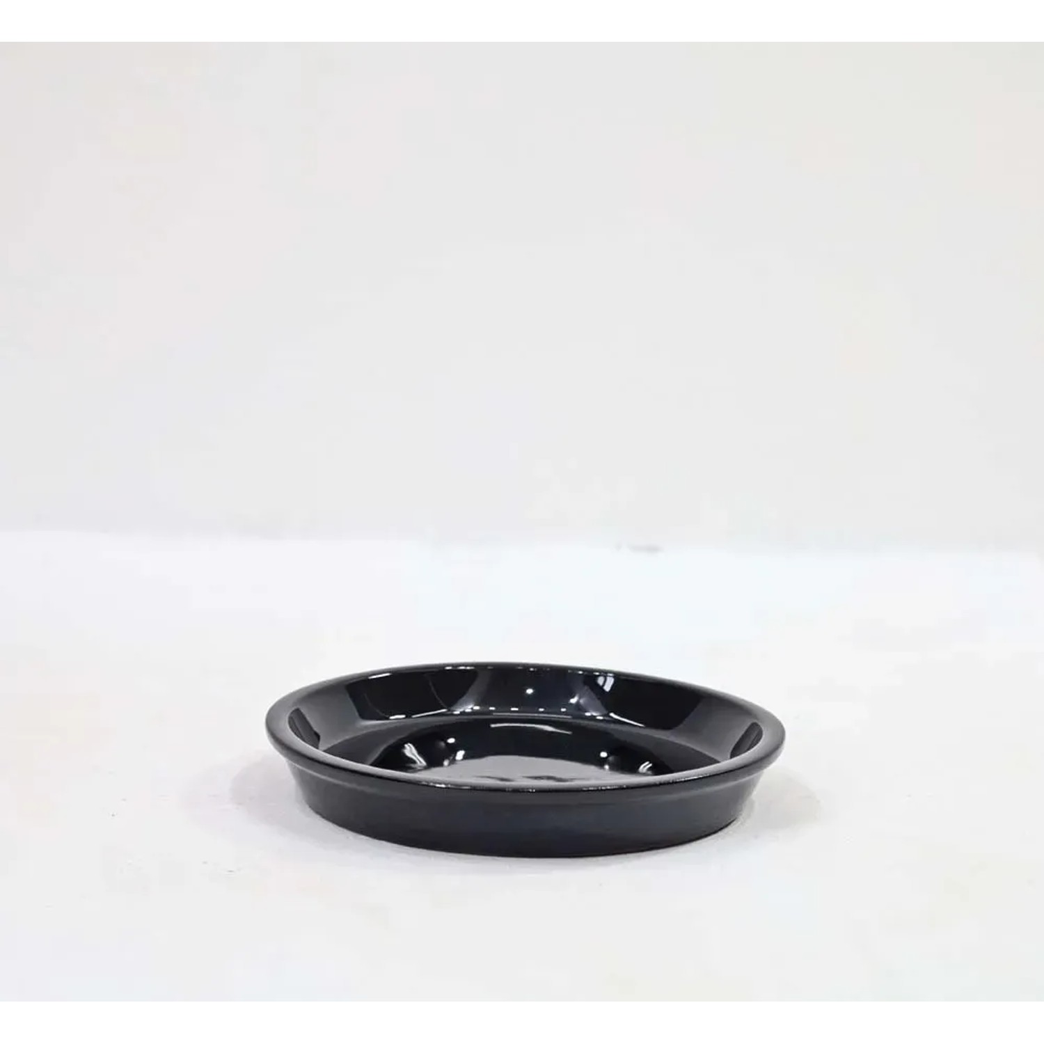Podstawka ceramiczna szkliwiona czarna - 45 cm