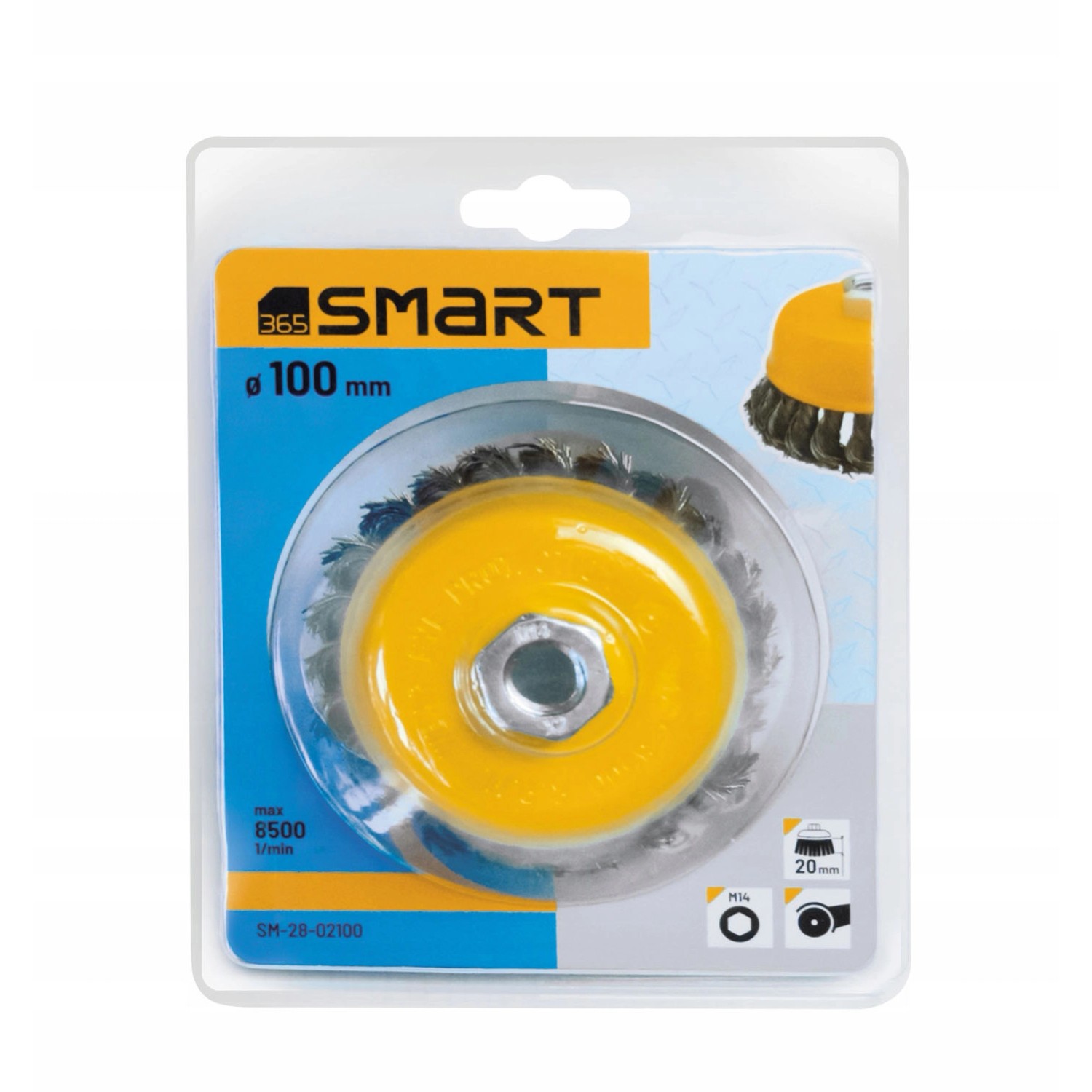 SMART365 Szczotka druciana garnkowa pleciona 100 mm