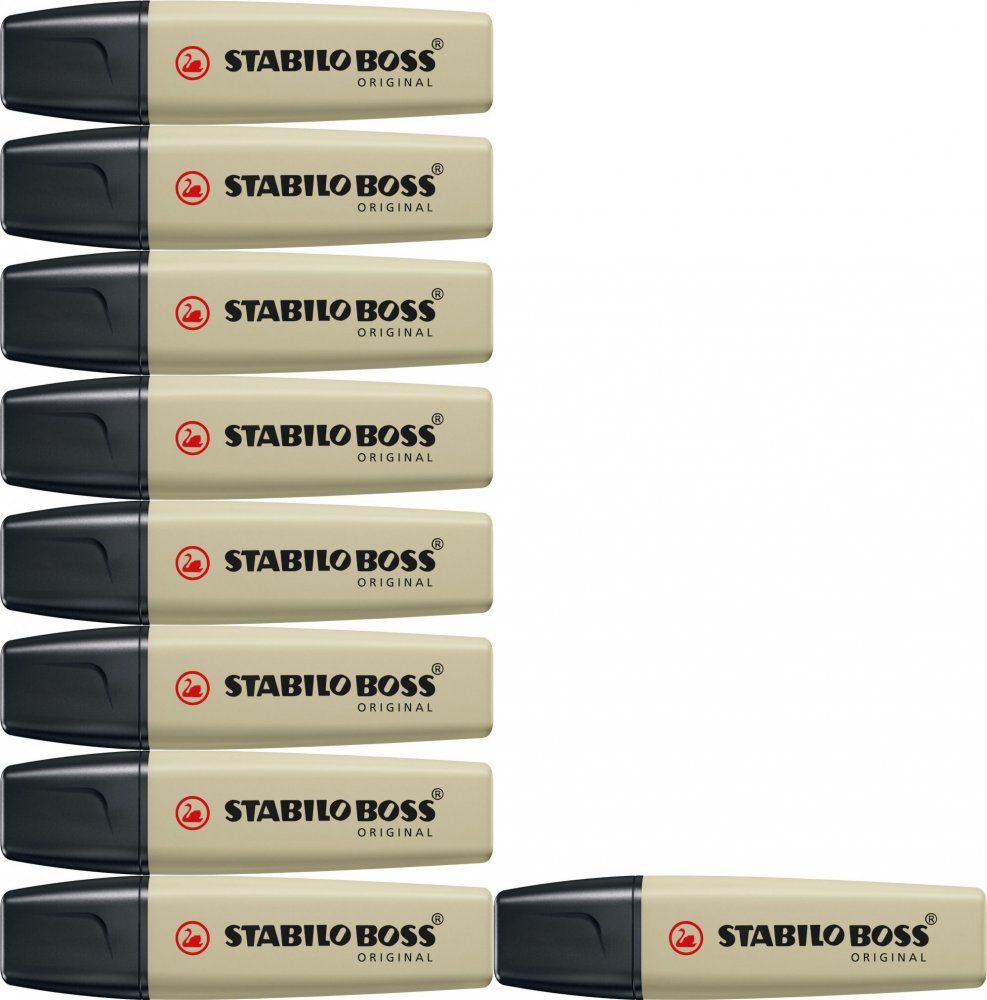 10x Zakreślacz Stabilo Boss Original Nature Colors Mud Green 70/137, ścięta, zieleń błotna