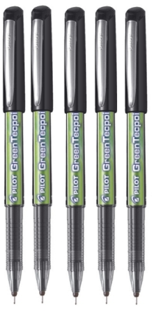 5x Cienkopis Pilot, GreenTecpoint, 0.5mm, czarny
