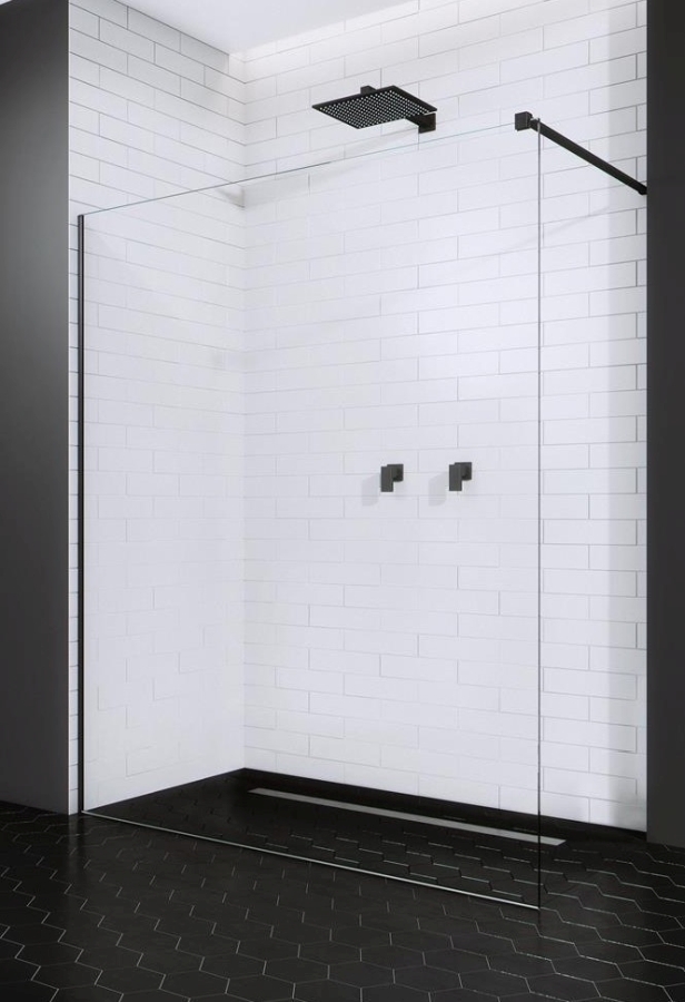 Radaway Modo New Black II Walk-In ścianka 140 cm czarny mat/szkło przezroczyste 389144-54-01
