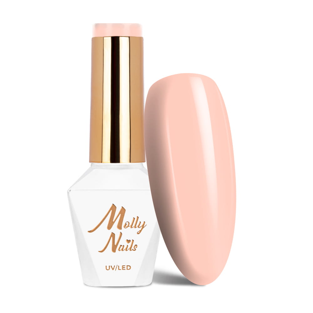 Lakier hybrydowy LED/UV Gel Polish Molly Nails Yoghurt Nr 126 Milky Muffin HEMA/Di-HEMA Free 8g