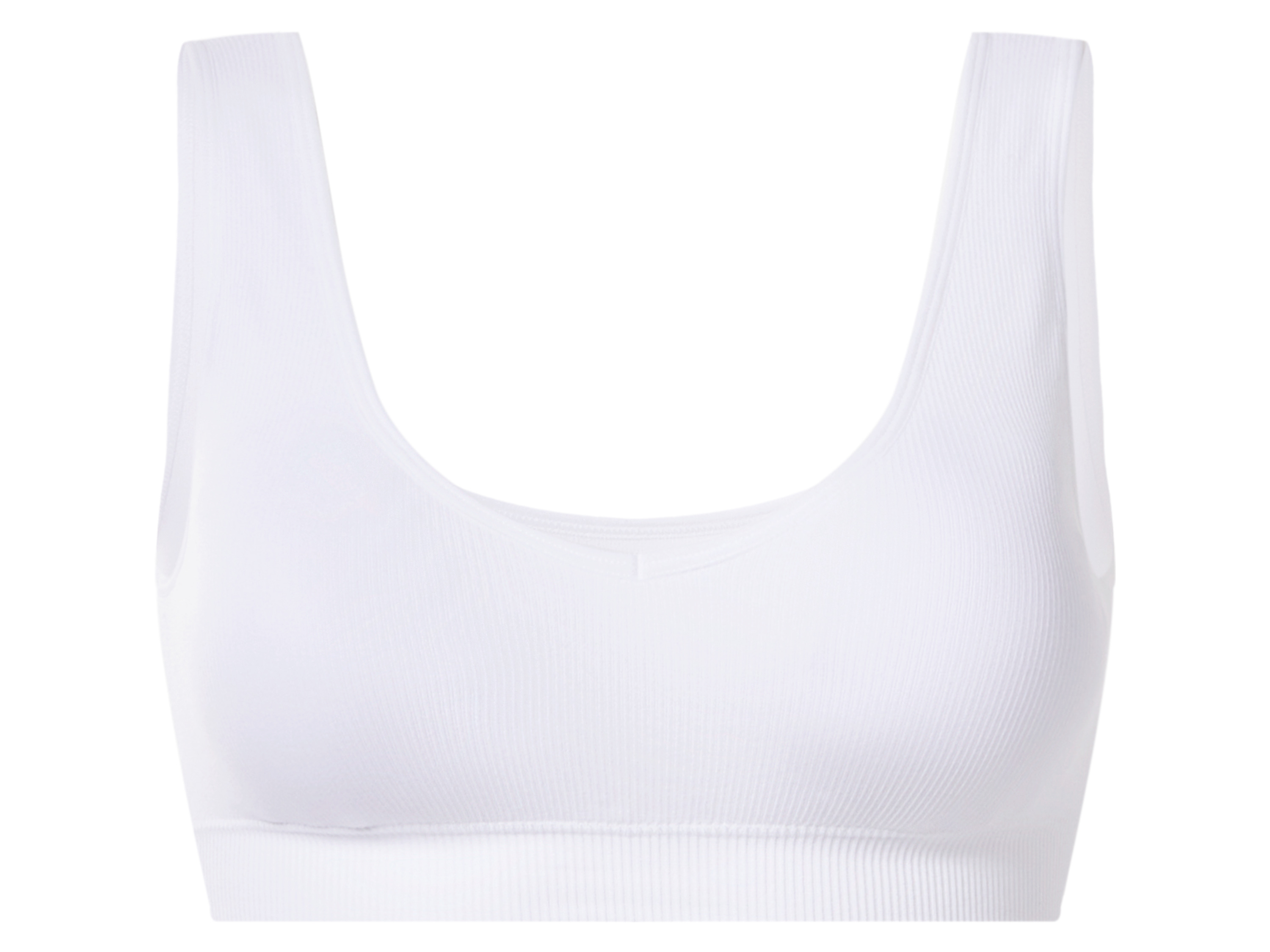 esmara Biustonosz bustier prążkowany damski Biały, L44/46