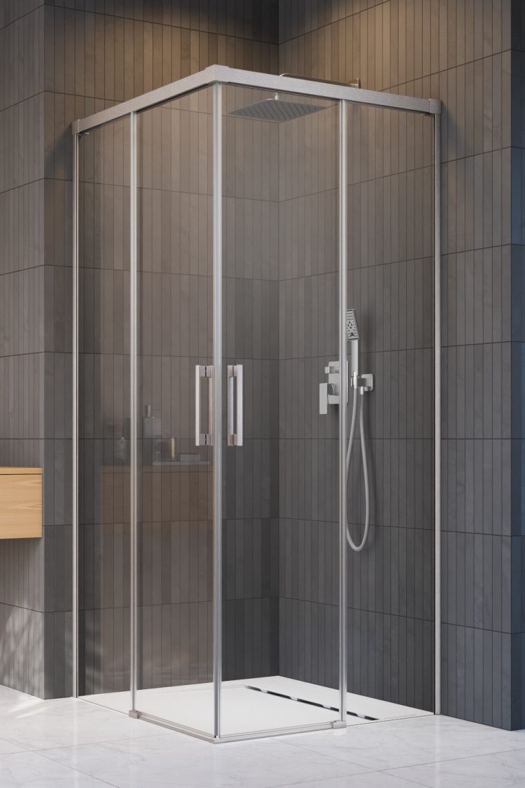 Darmowa Dostawa - Drzwi prysznicowe 80 cm rozsuwane nikiel szczotkowany/szkło przezroczyste Radaway Idea Brushed Nickel KDD 3870619101R