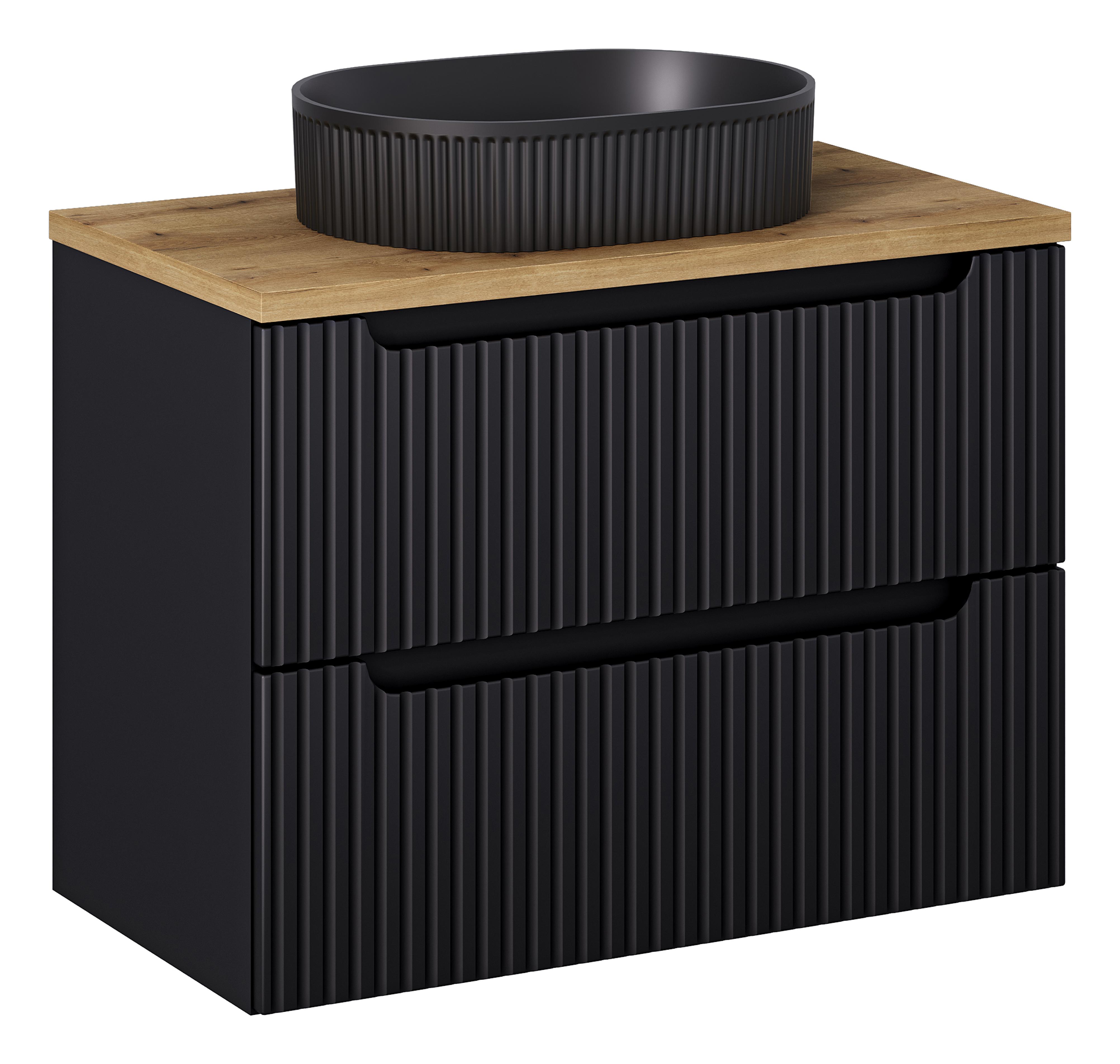 Darmowa Dostawa - Umywalka z szafką 80 cm czarną Comad Nova Black SETNOBBOAK80CMSUNBEYOND5BM
