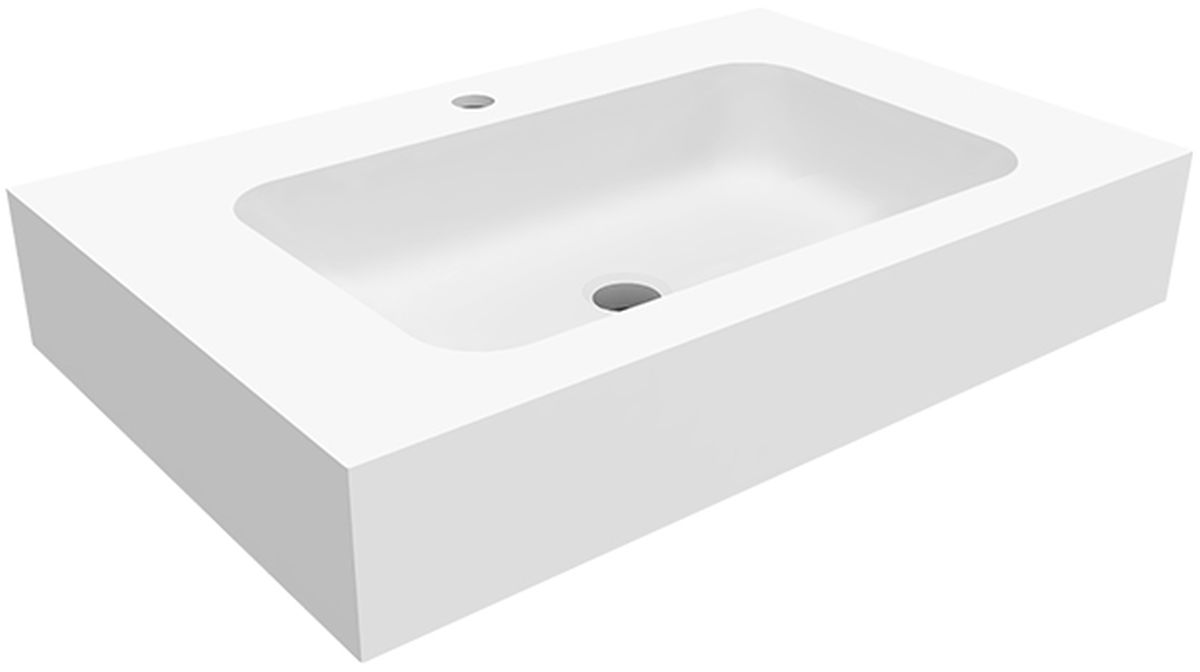 Darmowa Dostawa - Umywalka 70x45 cm prostokątna ścienna biała Cristalstone Linea Simpla U700MCOT