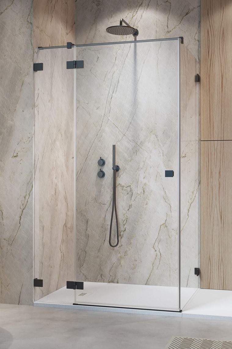Darmowa Dostawa - Drzwi prysznicowe 100 cm uchylne Radaway Essenza Pro Brushed Gunmetal KDJ 100971009201L