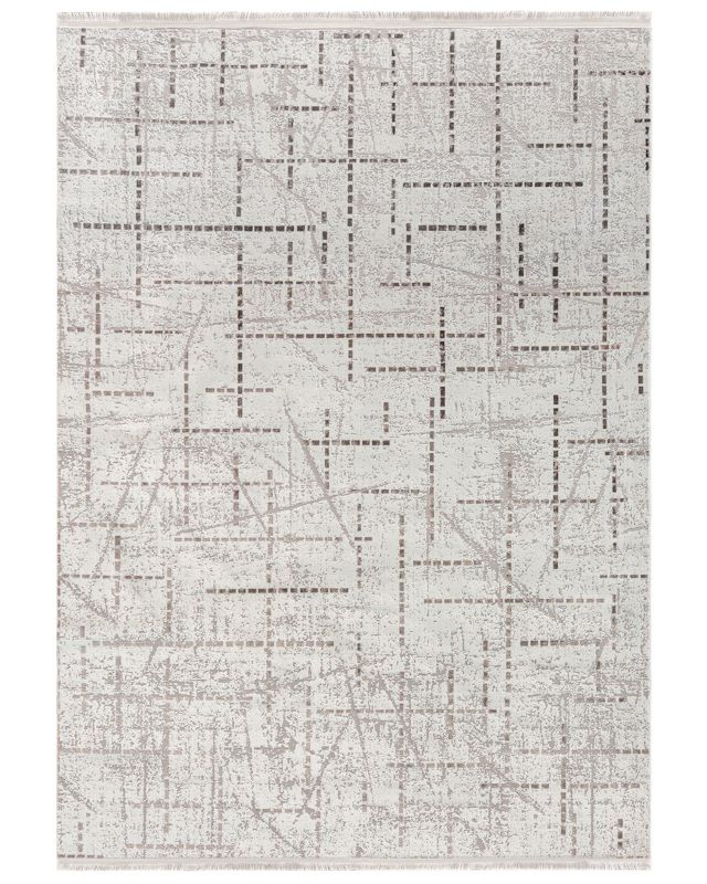 Nowoczesny dywan, geometryczny 100x200cm Bari Nodo Beige Mazovia - beżowy, kremowy, szary, na ogrzewanie podłogowe, 1szt.