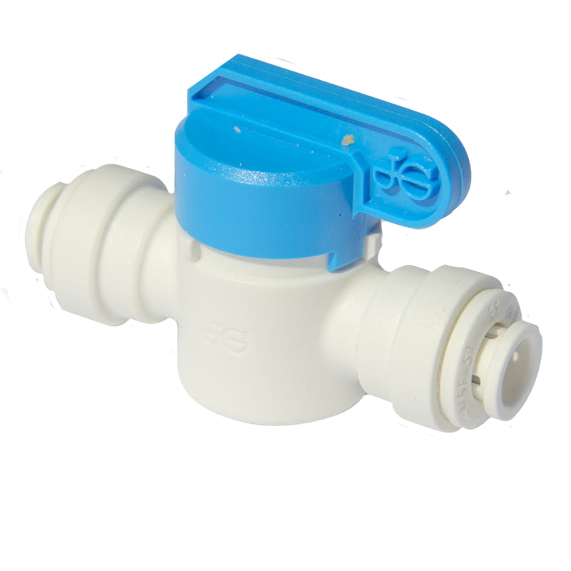 PPSV040808W John Guest zawór kurkowy 1/4" x 1/4". Zawór przelotowy 1/4 cala. Zawór na wężyk 1/4 cala.