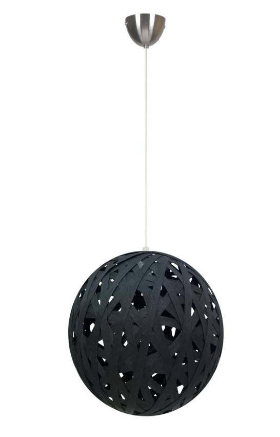 Czarna lampa wisząca sufitowa 1xE27 regulowana do salonu FRIDA metal