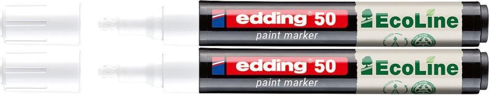 2x Marker olejowy edding 50 EcoLine, okrągła, 2-3mm, biały