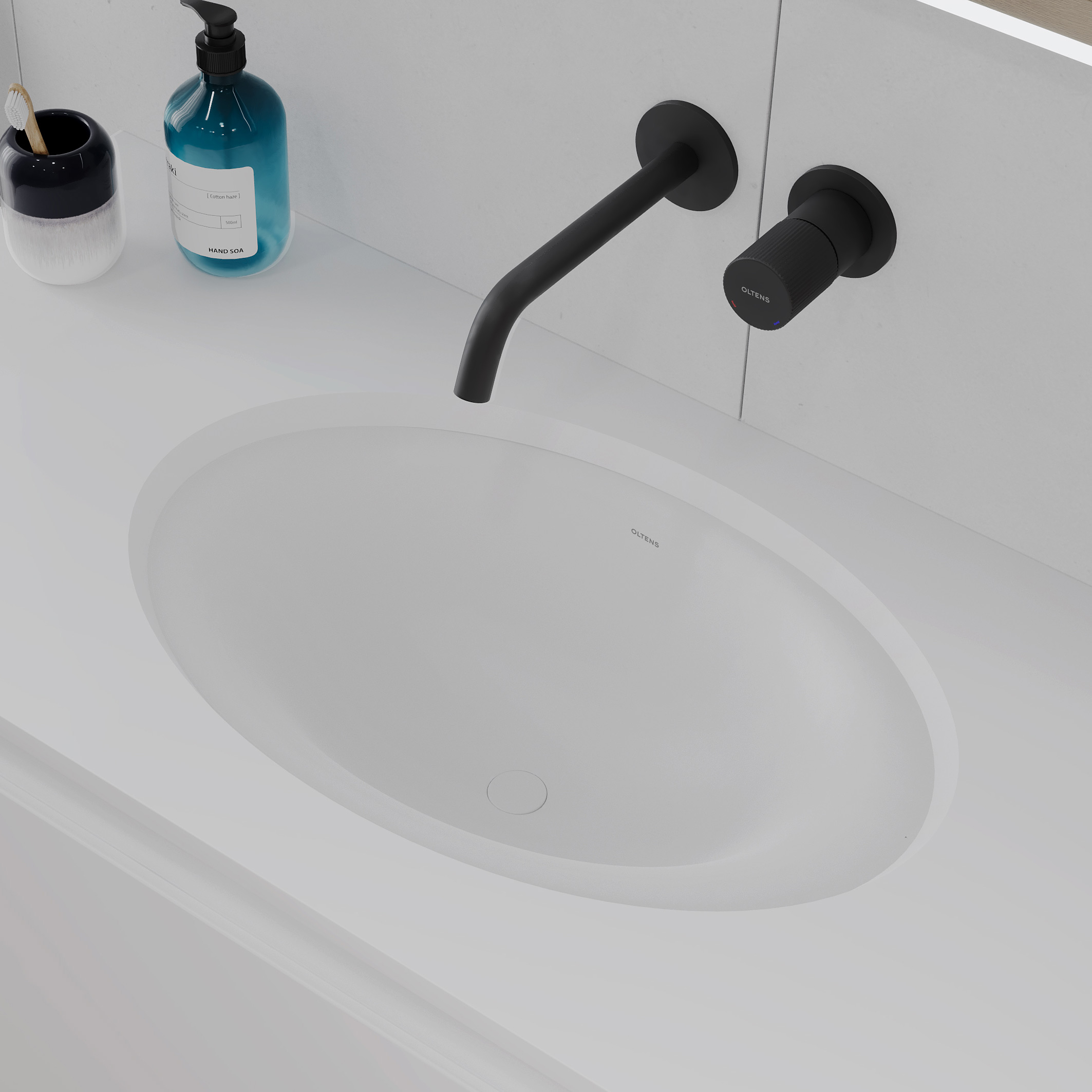 Oltens Gapa umywalka 61x41 cm podblatowa z powłoką Smart Clean owalna biała 40605000 - Wysyłka w 24h