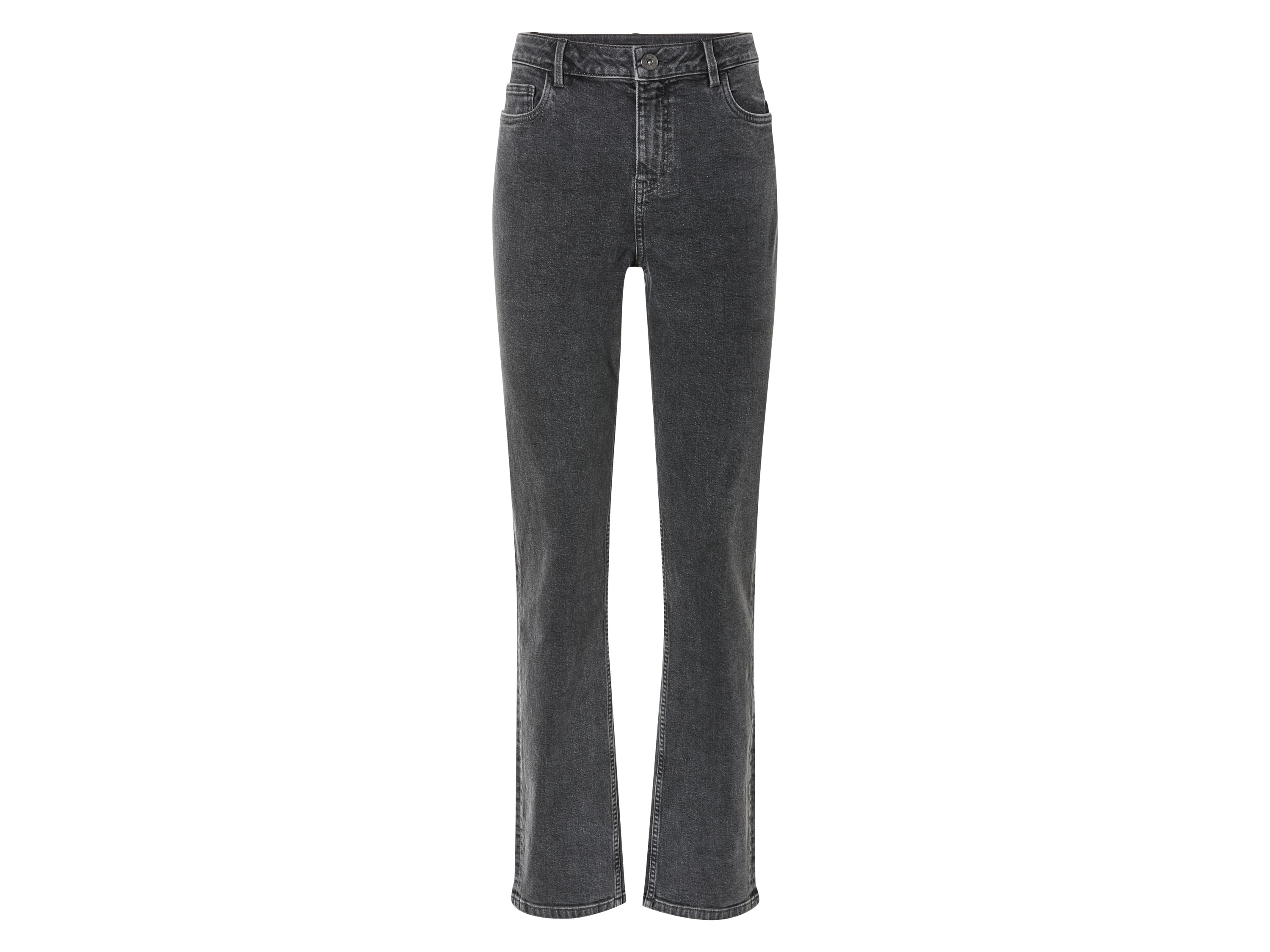 esmara Jeansy damskie straight high waist 38, Szary
