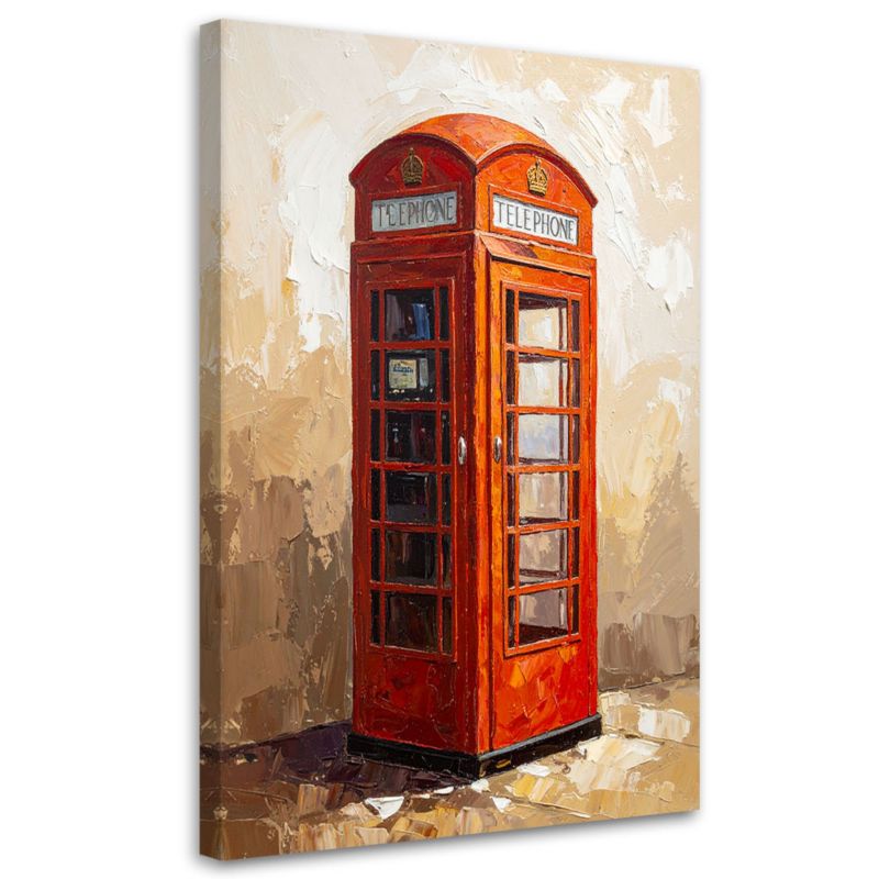 Obraz do salonu biura Feeby Londyn Budka telefoniczna w beżu 80x120cm 1szt
