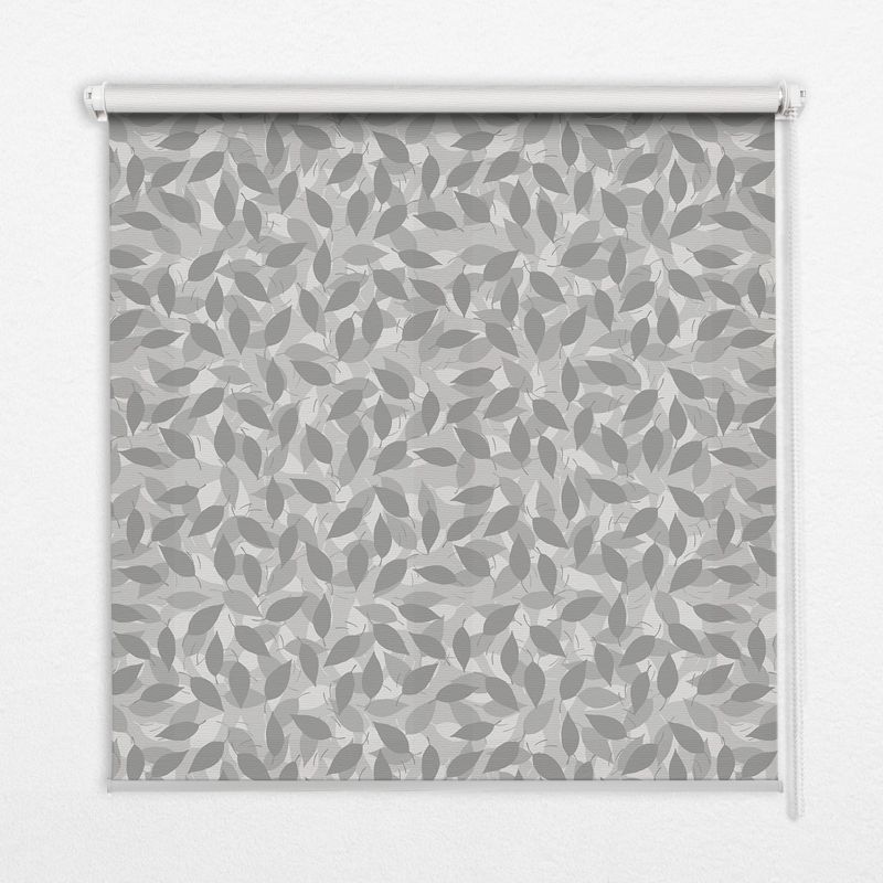 Roleta Do Okien Tulup 60x140 cm Szare Liście Montaż do ściany/sufitu 1 szt.
