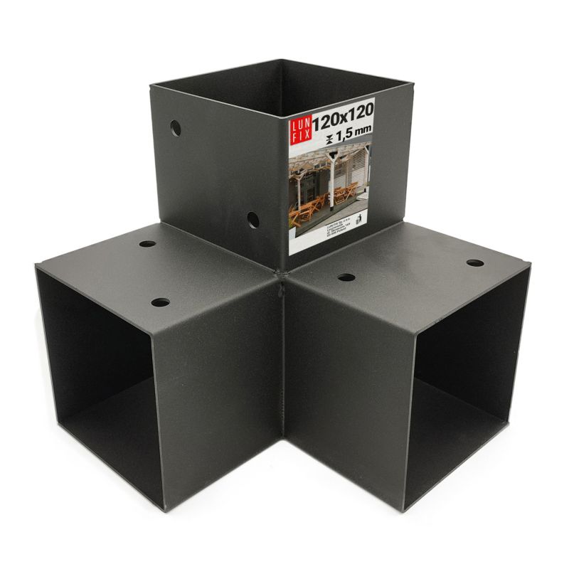 Łącznik do belek Lun Fix 3 końce Y 12x12 cm czarny 1szt.