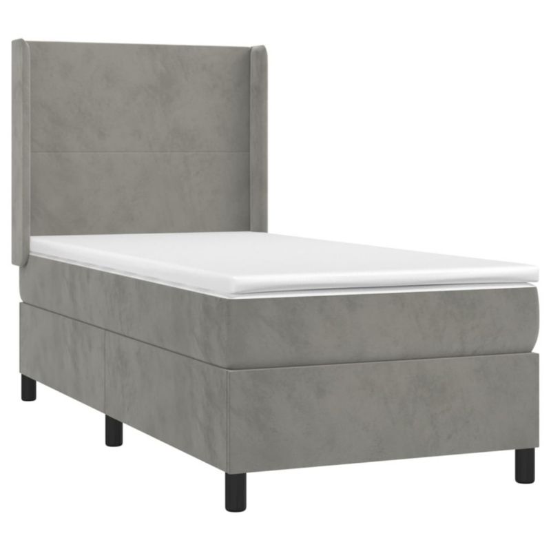 Łóżko kontynentalne WaszeMeble 90x200 cm szare WM-3139421 1 szt.