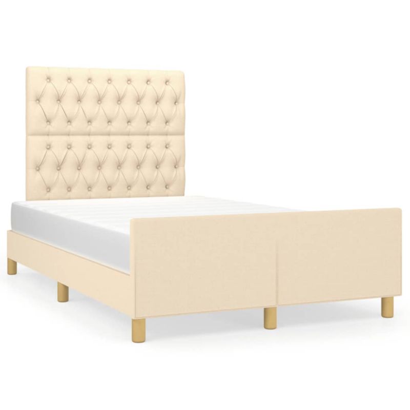 Rama łóżka bez materaca kremowa tkanina WaszeMeble 120x190 WM-3270539 1 szt.