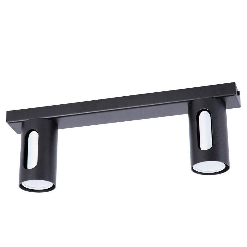 Spot sufitowy Sigma Lighting Flow czarno-srebrny 2 x GU10 x IP20 wym: 13 x 38 x 6 cm - 1 szt.
