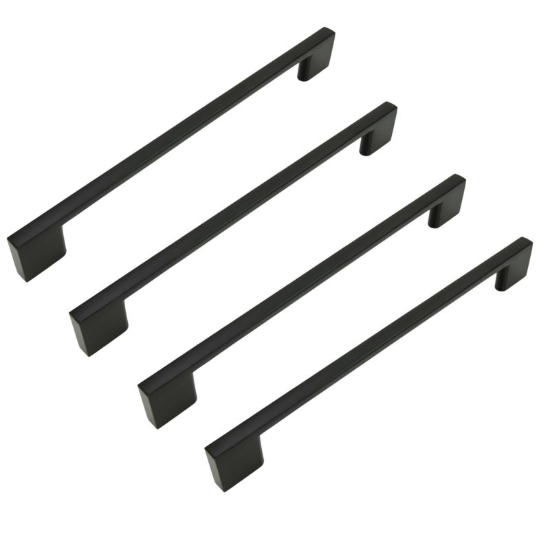 Uchwyt meblowy B&B czarny 256 mm metalowy 4 szt